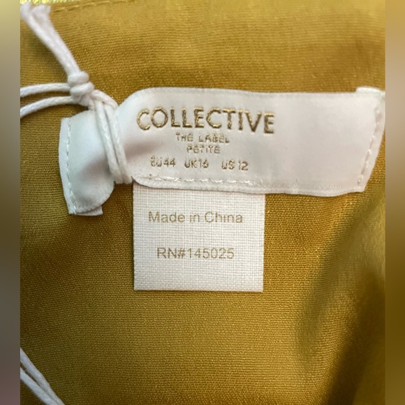 Cropped gold US size 12 top with puffy sleeves - Picture 3 of 3